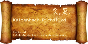 Kaltenbach Richárd névjegykártya
